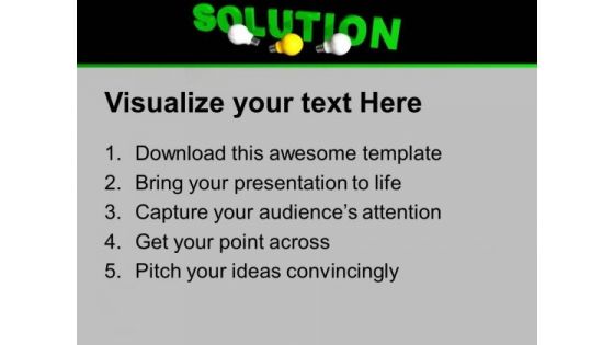 Solution With Light Bulbs Business PowerPoint Templates Ppt Background For Slides 1112