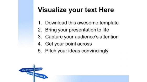 Solutions Signpost Metaphor PowerPoint Templates And PowerPoint Themes 0512