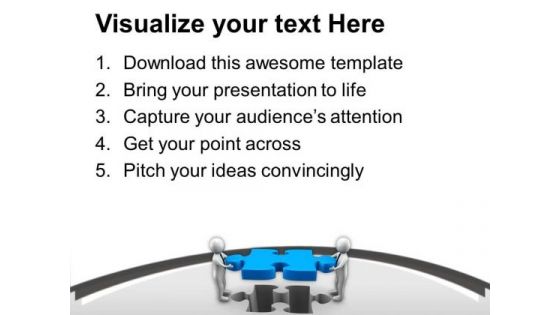 Solve Puzzle With Team Work PowerPoint Templates Ppt Backgrounds For Slides 0813