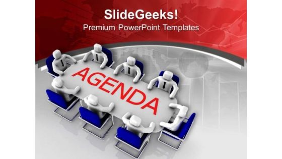 Solve The Agenda In Team Meeting PowerPoint Templates Ppt Backgrounds For Slides 0513