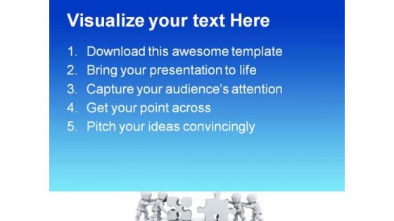 Solving Jigsaw Puzzle Business PowerPoint Templates And PowerPoint Backgrounds 0711