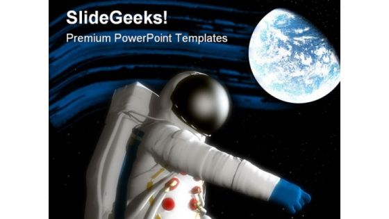 Spaceman With Planet Geographical PowerPoint Templates And PowerPoint Backgrounds 0811