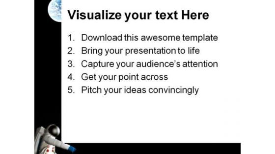 Spaceman With Planet Geographical PowerPoint Themes And PowerPoint Slides 0811