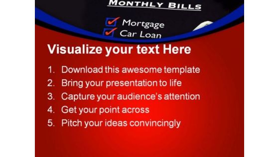 Spending Money On Bills Finance PowerPoint Themes And PowerPoint Slides 0811