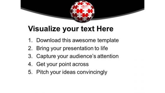 Sphere Of Puzzles On White Background PowerPoint Templates Ppt Backgrounds For Slides 0713