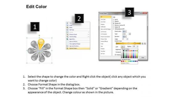 Spoke Diagram Business Objectives 7 Stages Plan Structure PowerPoint Templates