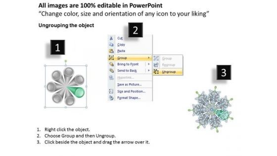 Spoke Diagram Business Objectives 7 Stages Planning Templates PowerPoint Slides