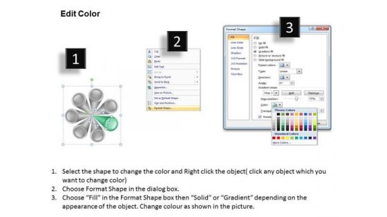 Spoke Diagram Business Objectives 7 Stages Planning Templates PowerPoint Slides