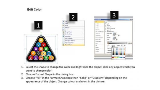 Sport Billiard Balls With Cue PowerPoint Slides And Ppt Diagram Templates