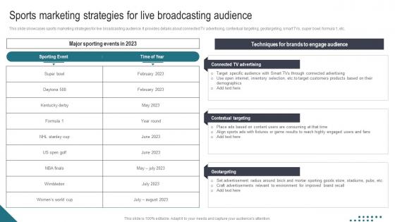 Sports Marketing Strategies For Live Athletic Activities Advertising Program Download Pdf