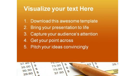 Spreed Sheet Finance PowerPoint Template 0610