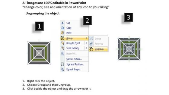 Square 6 Stages Concentric Flow Chart Business Plan PowerPoint Template