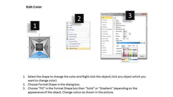 Square Shaped With 4 Stages Ppt Business Plan Model PowerPoint Slides