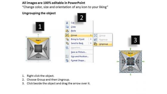 Square Shaped With 4 Stages Ppt Small Business Administration Plan PowerPoint Slides