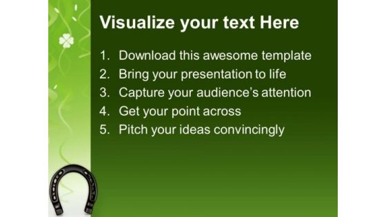 St Patricks Day Lucky Horseshoe PowerPoint Templates Ppt Backgrounds For Slides 0313