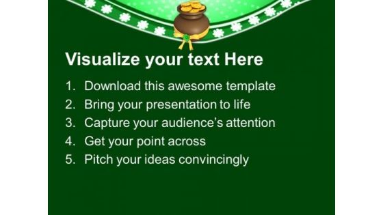 St Patricks Day Pot Full Of Gold Coins PowerPoint Templates Ppt Backgrounds For Slides 0313