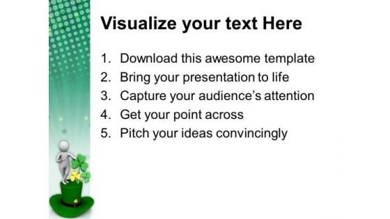 St Patricks Day With Shamrock Holiday PowerPoint Templates Ppt Backgrounds For Slides 0313