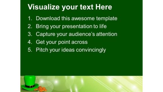 St Patricks Hat Irish Wealth PowerPoint Templates Ppt Backgrounds For Slides 0313