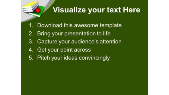 Stack Of Books And Apple Food PowerPoint Templates Ppt Backgrounds For Slides 0213