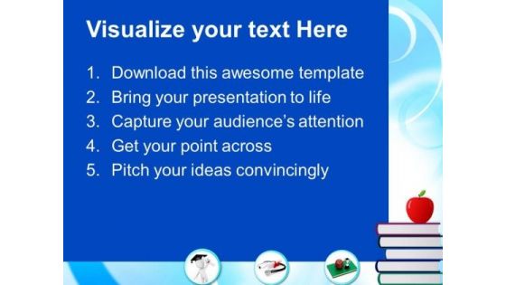 Stack Of Books And Red Apple Education PowerPoint Templates And PowerPoint Themes 0712