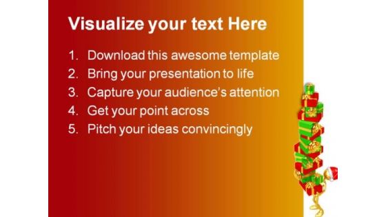 Stack Of Christmas Festival Business PowerPoint Templates And PowerPoint Backgrounds 0611
