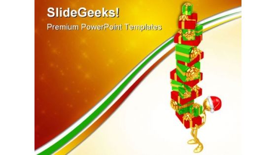Stack Of Christmas Festival Business PowerPoint Templates And PowerPoint Backgrounds 0611
