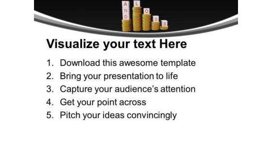 Stack Of Coins With Loss And Profit Finance PowerPoint Templates Ppt Backgrounds For Slides 0213