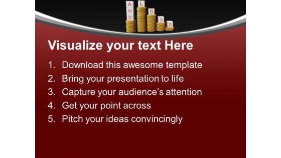 Stack Of Coins With Loss And Profit Finance PowerPoint Templates Ppt Backgrounds For Slides 0213