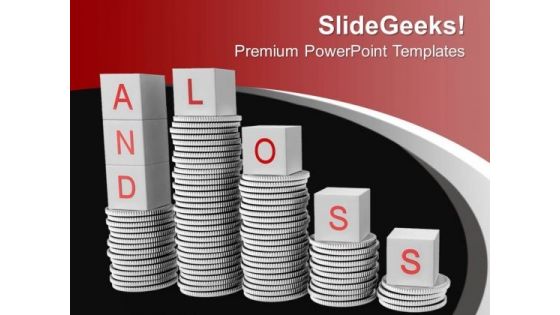 Stack Of Coins With Word Loss PowerPoint Templates Ppt Backgrounds For Slides 0213