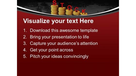 Stack Of Coins With Word Stock Bar Graph PowerPoint Templates Ppt Backgrounds For Slides 0213