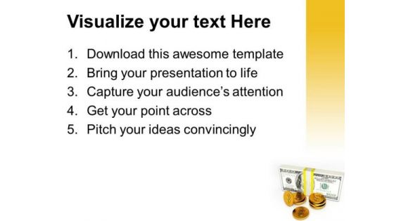 Stack Of Dollars And Coins Currency Finance PowerPoint Templates And PowerPoint Themes 1112
