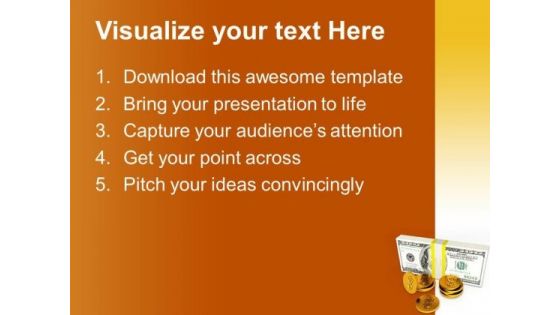 Stack Of Dollars And Coins Currency Finance PowerPoint Templates And PowerPoint Themes 1112