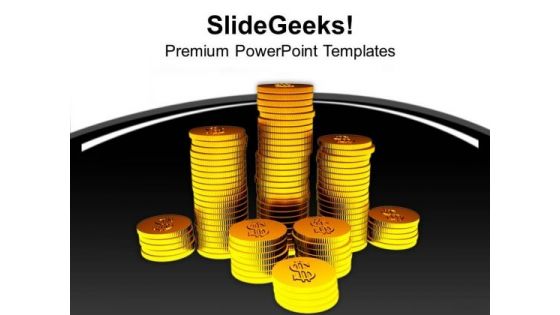 Stack Of Gold Coins Success Business PowerPoint Templates Ppt Backgrounds For Slides 0213