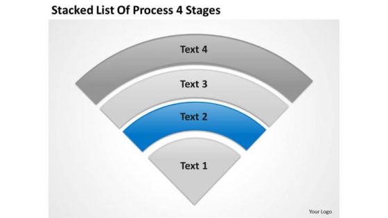 Stacked List Of Process 4 Stages Business Plan PowerPoint Slides