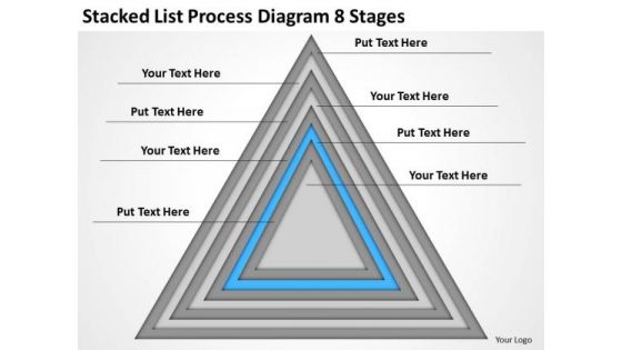 Stacked List Process Diagram 8 Stages Ppt Strategic Business Planning PowerPoint Templates