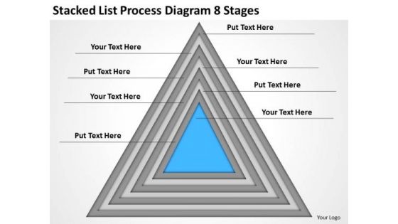 Stacked List Process Diagram 8 Stages Starting Business PowerPoint Slides