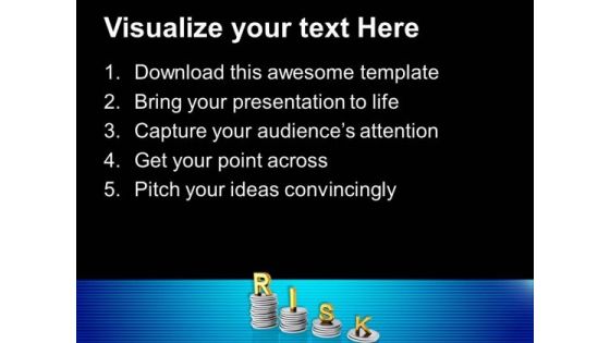Stacks Of Coins With Word Risk PowerPoint Templates And PowerPoint Themes 0912