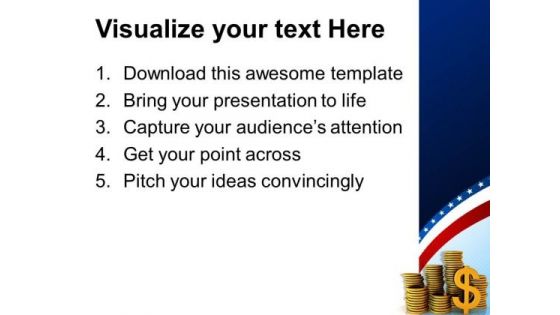 Stacks Of Gold Coins And Dollar Savings PowerPoint Templates And PowerPoint Themes 0912