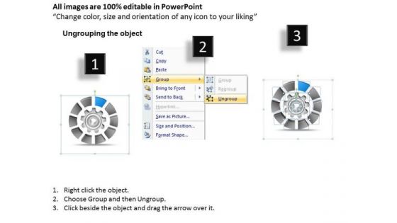 Stages Circular Gear Diagram Examples Of Business Plans For Small PowerPoint Slides