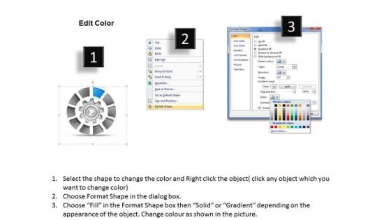 Stages Circular Gear Diagram Examples Of Business Plans For Small PowerPoint Slides