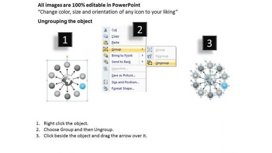 Stages Circularly Placed Forming Process Flow Arrow Network PowerPoint Templates