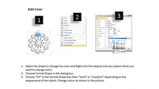 Stages Representing Diverging Circular Flow Chart Ppt 12 Cycle Layout Process PowerPoint Templates