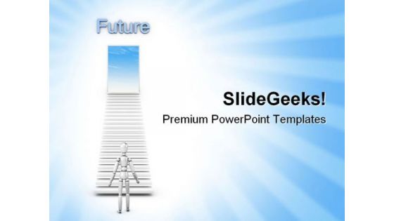 Stairs To Future Success PowerPoint Themes And PowerPoint Slides 0811