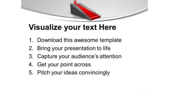 Stairs With Red Carpet Pointing Arrow PowerPoint Templates Ppt Backgrounds For Slides 0313