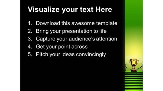 Stairs With Trophy Success PowerPoint Templates And PowerPoint Themes 0712
