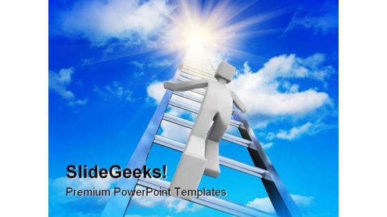 Stairway To The Sky Success PowerPoint Templates And PowerPoint Backgrounds 0411