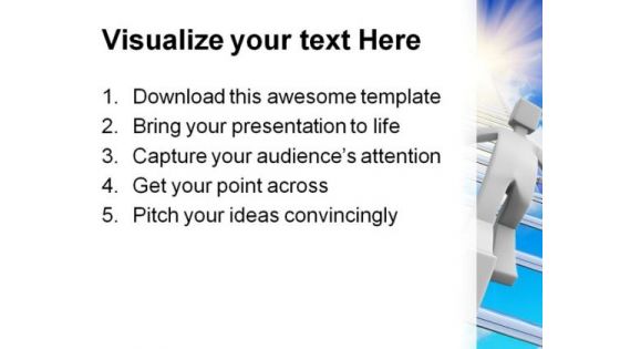Stairway To The Sky Success PowerPoint Themes And PowerPoint Slides 0411