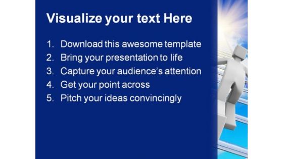 Stairway To The Sky Success PowerPoint Themes And PowerPoint Slides 0411