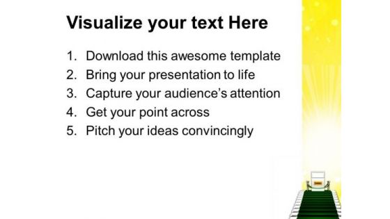 Stairway To Winner Trophy Success PowerPoint Templates Ppt Backgrounds For Slides 0213