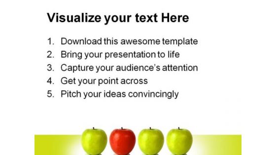 Stand Out Red Apple Leadership PowerPoint Template 0810